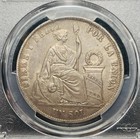 Peru 1871 Sol Yj Pcgs Au55 super Original   Centers Well-struck k12