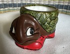 Vintage Turtle Green Red Planter 6 In By 3 In   Made In 76