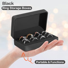 Velet Ring Storage Box   Jewelry Case With 3  Ring Display Organizer  black 