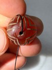 Ancient Eye  Carnelian Agate Bead White Pattern Roman  Pendant Rare