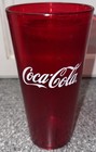 Red Textured Plastic Tumbler Coca Cola  Cups 24 Oz Restaurant Style - Six