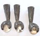4 Vtg Ornate Victorian Cast Iron Glass Ball Claw Feet  Furniture Hardware Rare