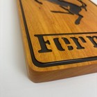 Ferrari  Sign Solid Osage Orange Hardwood  Comes With Bracket For Hanging 14x8