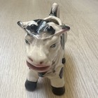 Vintage Ceramic Cow Creamer Black And White Holstein Small