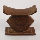 Set Of 2 Small Carved Wooden Ashanti Stool Headrests Spiritual