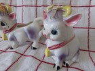 Vintage Purple Cow Cream And Sugar With Bows Made In Japan
