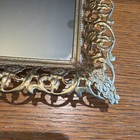 Vintage Hollywood Regency Vanity Tray Mirrored Gold Filigree Dresser  Perfume