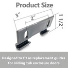 2 Pcs Gray Plastic Shower Door Bottom Hook Guide With Spacer 2  Hole Center Spac