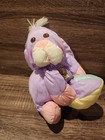 Fisher Price Puffalump Purple Bunny Rabbit Plush Holding Easter Egg Vintage 1988
