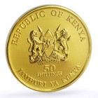 Kenya 50 Shillings 50th Anniversary Of Independence Gilded Nibrass Coin 2013