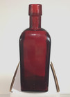 Vintage Wheaton Ruby Red  Glass Square Bottle   5 1 2   