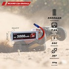 Rcawd Arrma 5000mah 7 4v 50c 2s Lipo Battery For Arrma 1 10 Brushless 3s 4s