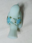 Vtg Fenton Blue Bird Hand Painted Roses Custard Glass Signed