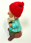 Vtg Gnome Playing Accordian Ceramic Figurines  Knit Hat 5   -detailed