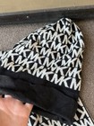 Michael Kors Mk Signature Knit Black   White Hat And Scarf Set One Size