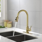 Single Handle High Arc Pull Out Kitchen Faucet stainless Steel Kitchen