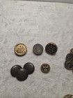 Vintage Lot Of 40  Brass Bead Buttons Some Marked Dragon Crown Etc