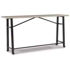 Karisslyn 72 In  White black Wood Trestle Counter Dining Table  Seats 3