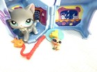 Littlest Pet Shop Lps Shorthair Cat 391 Egyptian Gray W Lots Of Accessories 