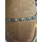 Brighton Vintage 1995 Black Leather Silver Chain Link Western Buckle Belt