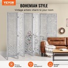 Wood Room Divider Screen 6 Panels 66 9in Foldable Carved Design Stable Hinges
