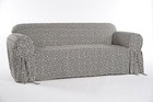 All Cotton Roman Key Print Couch sofa loveseat arm Chair Slip Cover