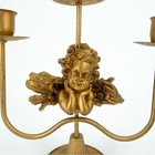 Vintage Gold Cherub Angel 3-arm Candelabra Candle Holder