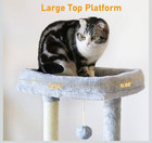 Kiyumi 33in Kitten Cat Tower Scratching Post Cat Tree Condo Hammocks Gray