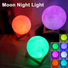 8cm Moon Lamp Led Night Light Battery Powered Starry Night Light  Kids Gift