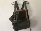 Vintage U s  Forest Service Back Pack Green Canvas Leather Straps