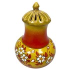 Vintage Meiji Kyoto Satsuma Japanese Incense Burner Floral Red Yellow Orange 5 