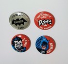 1966 7 8  Batman High Grade 4 Pin Lot Batman Fan Joker Pow Boy Wonder Red White 