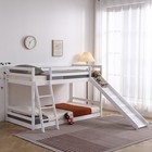 Twin Over Twin Bunk Bed With Slide White Boys Girls Kids Teens Bedroom Furniture