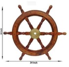 Wall Wood Brass Boat Wheel Nautical Ship For New 24 inch Vintage Wooden Steering