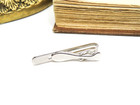 Vintage Hickok Silver Tone Modernist Men s Tie Clip Bar Clasp Uu21