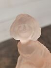 Vtg Frosted Pink Glass Victorian Lady Powder Jar Trinket Box The Dayton Co 