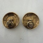 Chanel Vintage  Cc Coco Chanel Gold Plated 1 Inch Round Cufflinks