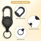 3pcs Heavy Duty Keychain Retractable Carabiner Car Key Chain With Badge Holder
