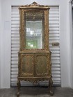 Antique French Rococo Baroque Louis Xv Gold Curio Cabinet Glass Doors Carvings