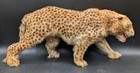Vintage Miniature Taxidermy Leopard  Real Fur Green Glass Eyes  As Is