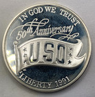 U s  Mint 1991-s Uso 50th Anniversary Commemorative Silver Proof Dollar