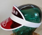Las Vegas Red   White Visor In Good Condition   Elastic Back For A Snug Fit  28