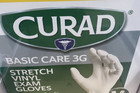 Curad Basic Care 3g Stretch Vinyl Exam Gloves   Size  L  Soft Flexible Easy Fit