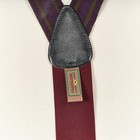 Trafalgar Suspenders Purple Green Silk Ribbon Leather Button Style Braces
