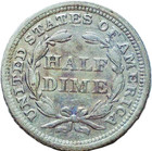 1853 P Arrows Liberty Seated Half Dime - 90   Silver - Blue Toning     Hdsl 102