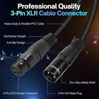 2 Pack 1 5 Ft Short Xlr Mic Cables 3-pin Male To Female Audio Extension Cords