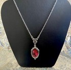 Gothic Crimson Red   Black Pendant Necklace     halloween