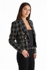 Gabrielle Tweed Double Breasted Blazer Black The Noli Shop