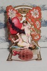 4  Antique Germany Foldout Cupids Valentines 3d Diecut