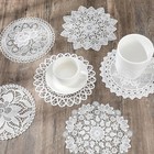 6 Pack Crochet Doilies Vintage Lace Doilies 6 Inch White Round Cloth Doily Croch